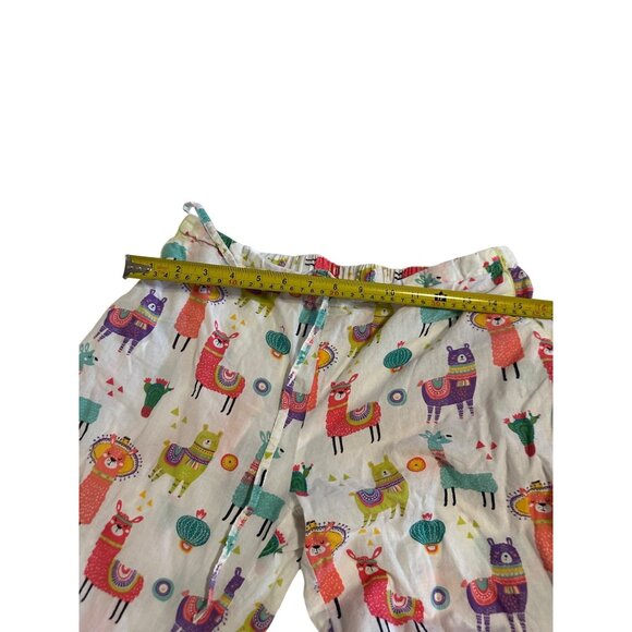Womens Mahogany Llama Print Drawstring Pajama Set S & llama Plush Cotton lounge - Picture 8 of 10